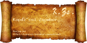 Kopácsi Zsombor névjegykártya